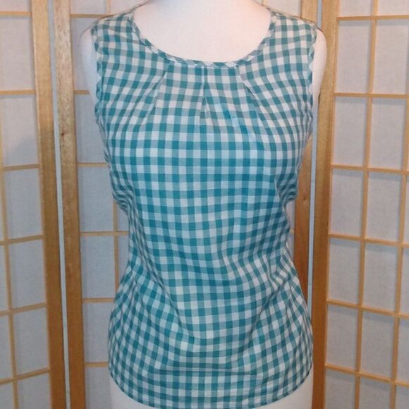 Talbots SmPet Sleeveless Gingham Top - Picture 10 of 12